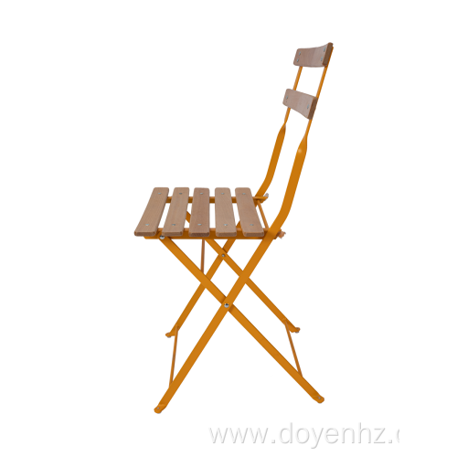 Wooden Top Steel Frame Foldable Chair